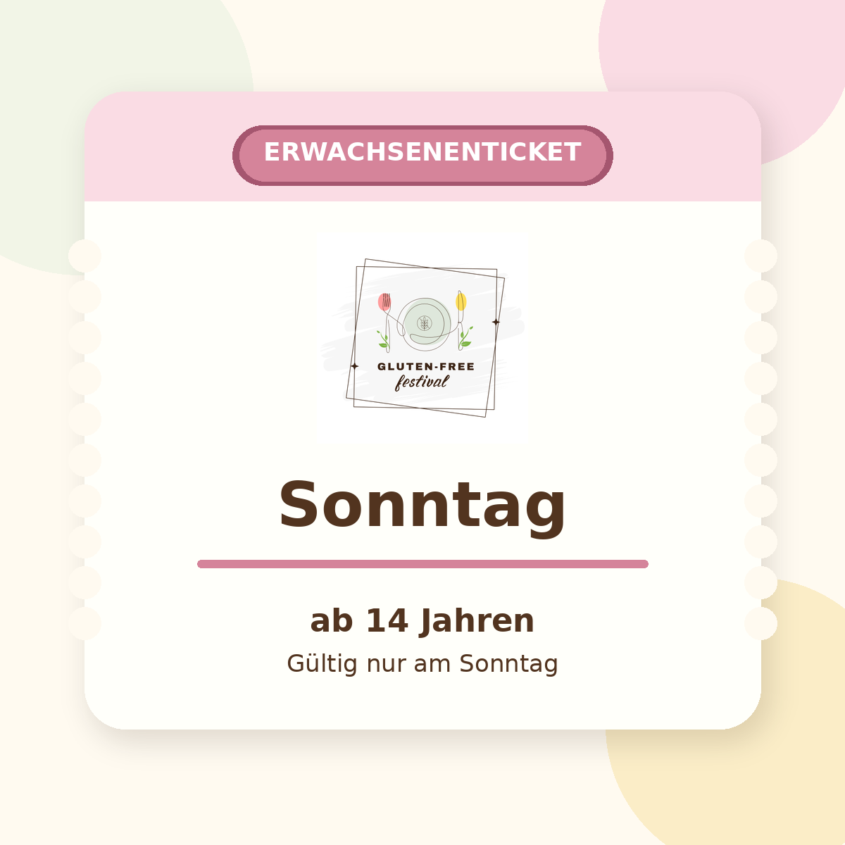 Erwachsenenticket Sonntag, ab 14 Jahren