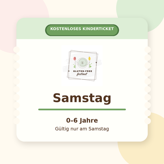 Kostenloses Kinderticket Samstag, 0–6 Jahre